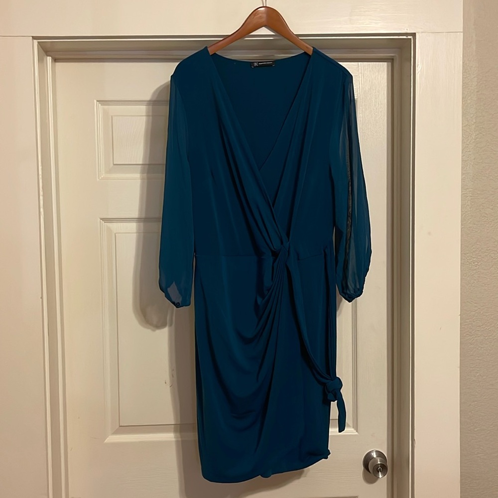 INC Balloon-Sleeve Wrap Dress